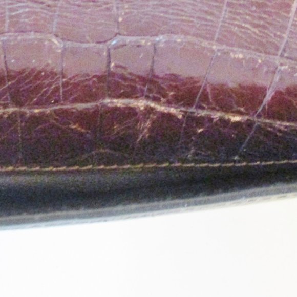 Vintage Bally Black Leather and Brown Croc Embossed Crossbody/Shoulder Handbag - Picture 9 of 15